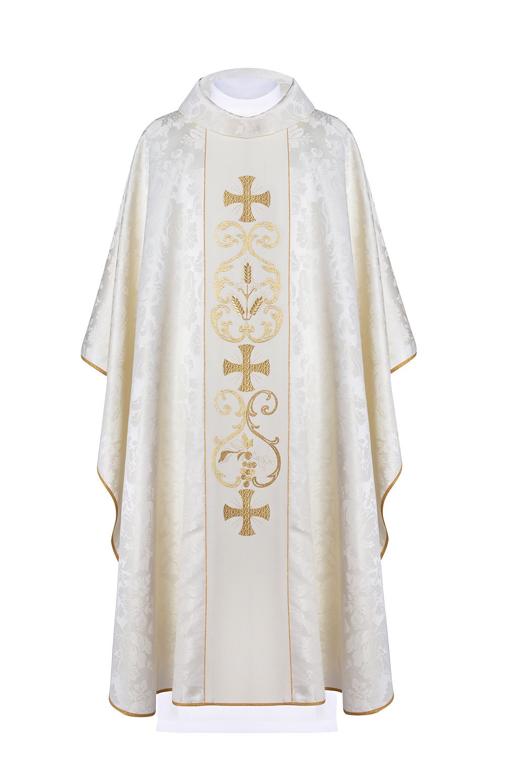 Ornat haftowany IHS i PAX - ecru (H33) - Ornaty białe/ ecru - Nowość