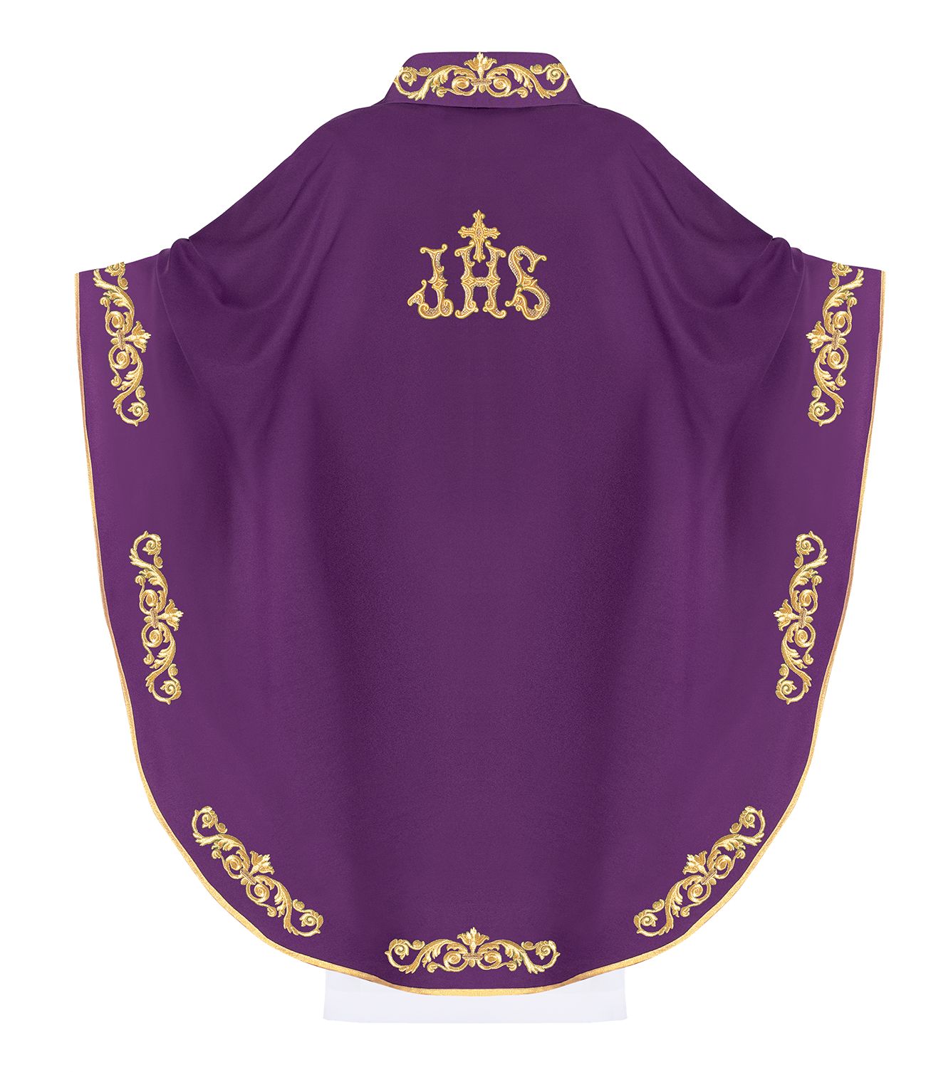 Ornat haftowany IHS - fioletowy (H37) - ORNATY NA WIELKI POST - zdjęcie 2 - Ornat haftowany IHS - fioletowy (H37)