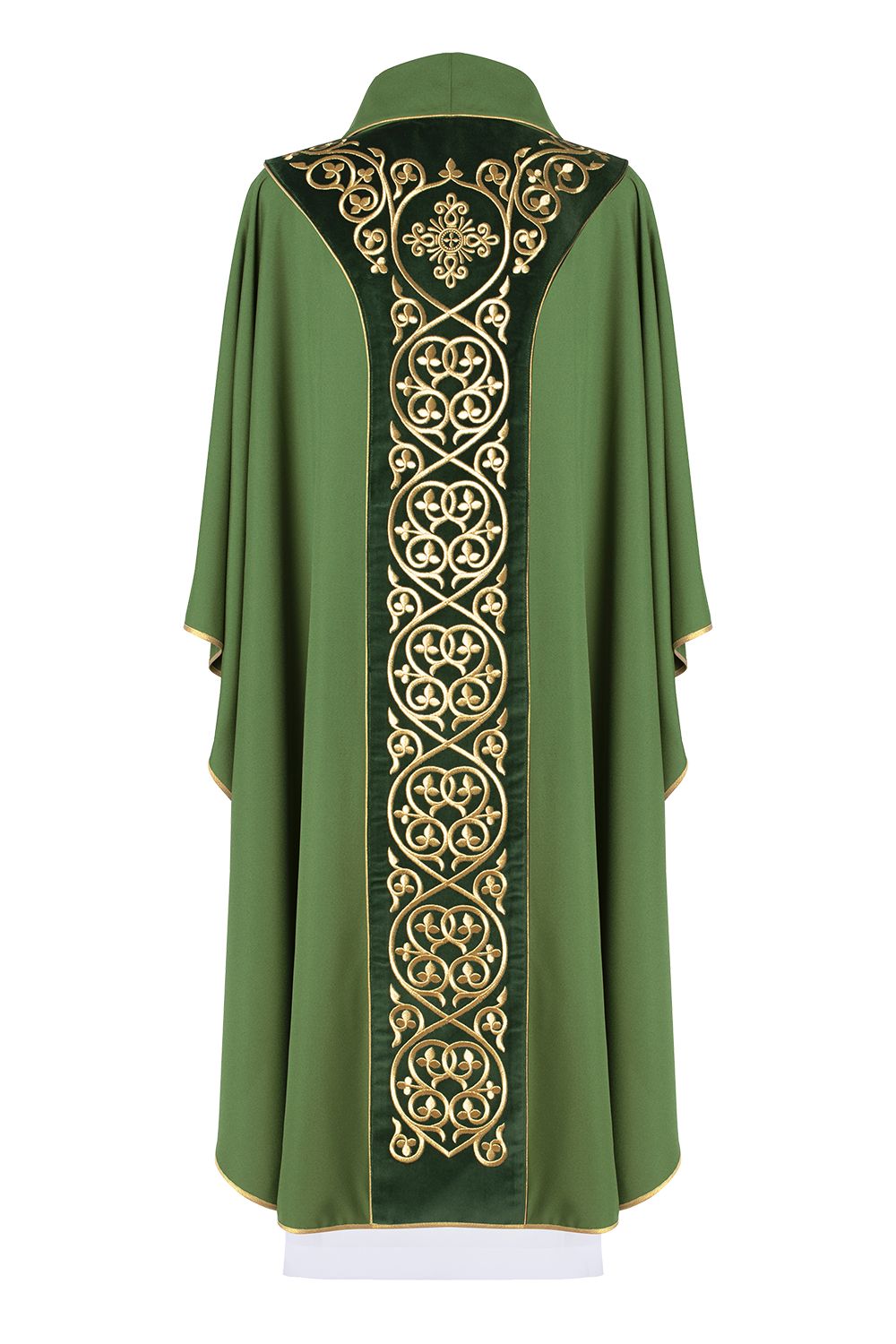 Ornat zdobiony haftem na aksamicie - zielony (H43) - Ornaty zielone - zdjęcie 2 - Ornat zdobiony haftem na aksamicie - zielony (H43)