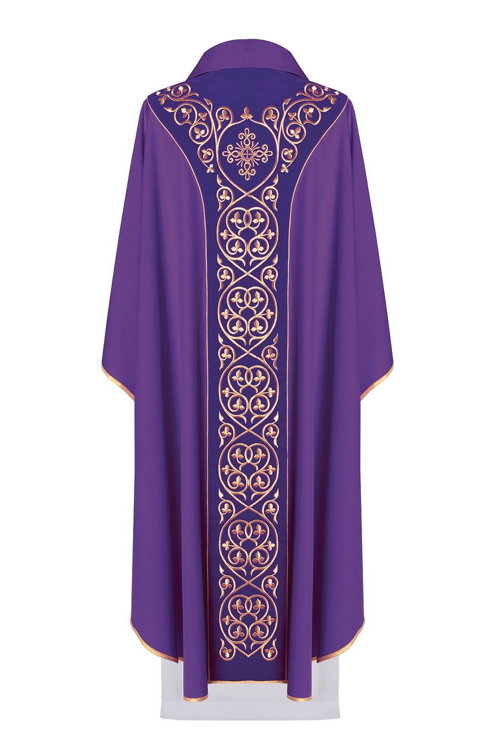 Ornat zdobiony haftem na aksamicie - fioletowy (H44) - Ornaty fioletowe - zdjęcie 2 - Ornat zdobiony haftem na aksamicie - fioletowy (H44)