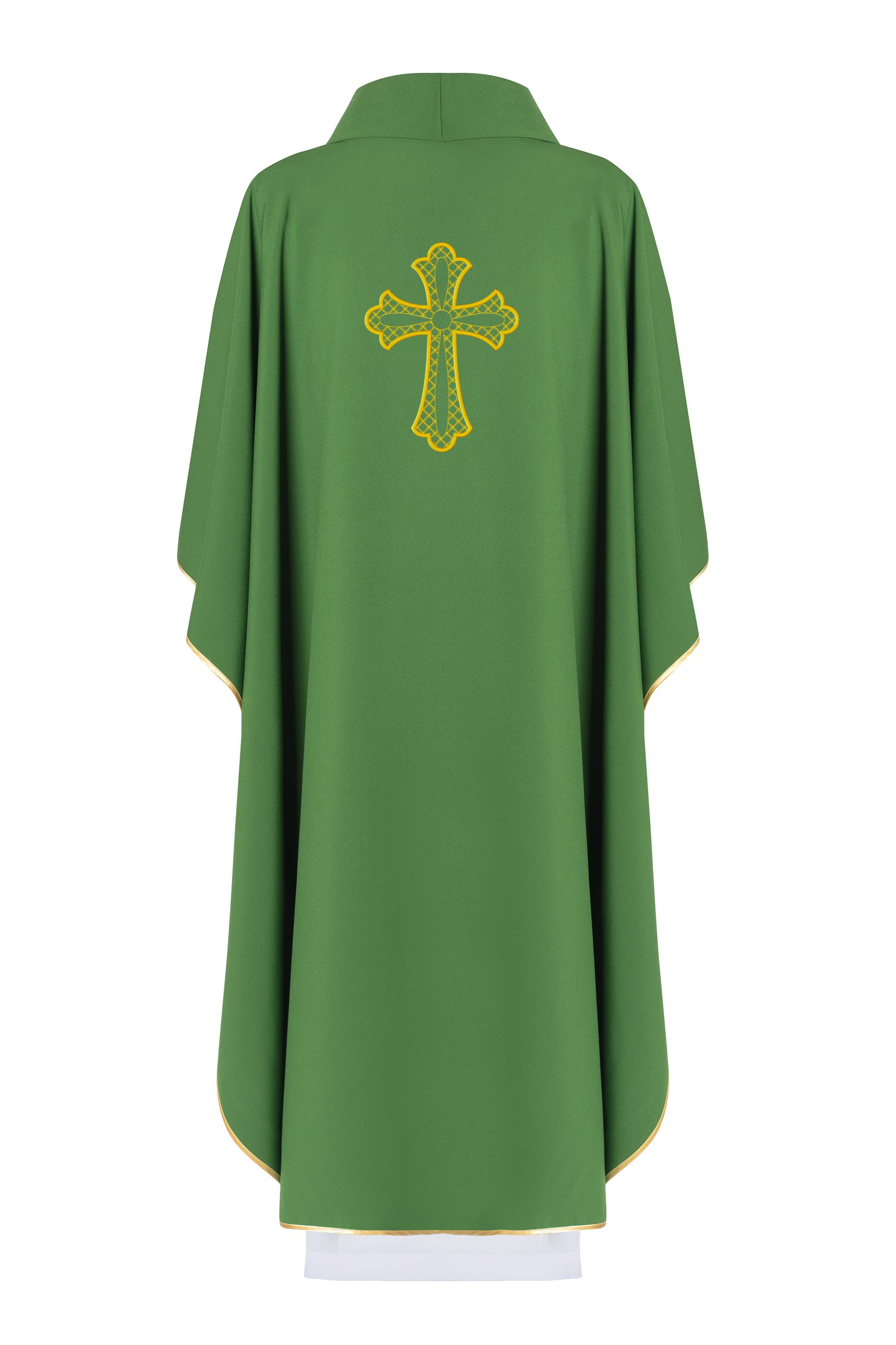 Ornat haftowany z symbolem krzyża - zielony (H97) - Ornaty zielone - zdjęcie 2 - Ornat haftowany z symbolem krzyża - zielony (H97)