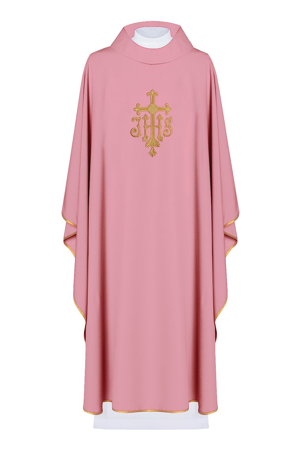 Ornat haftowany z symbolem IHS - różowy (H115) - Ornaty różowe - Nowość