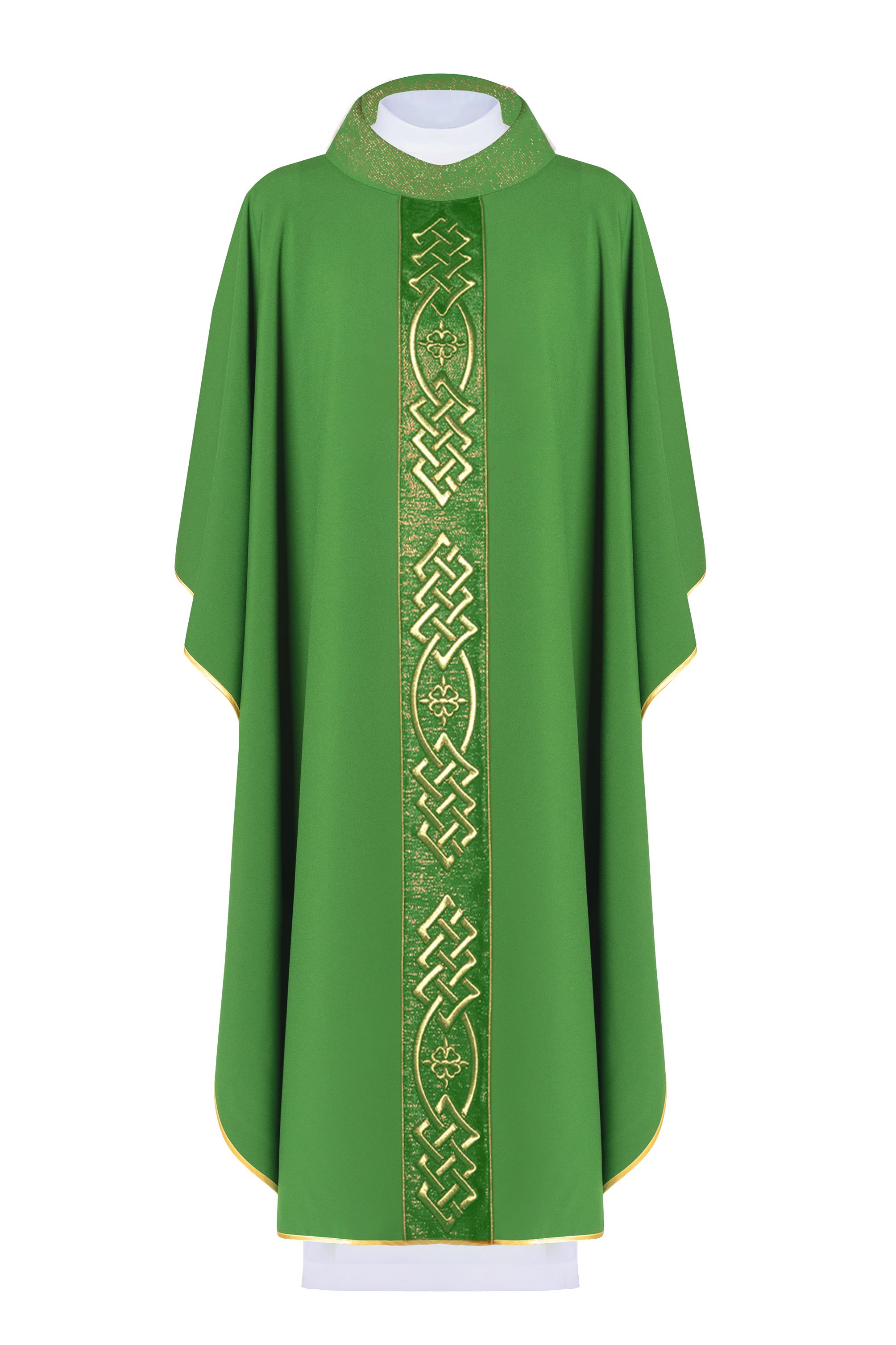 Ornat bogato haftowany - zielony (H155) - Ornaty zielone - Nowość