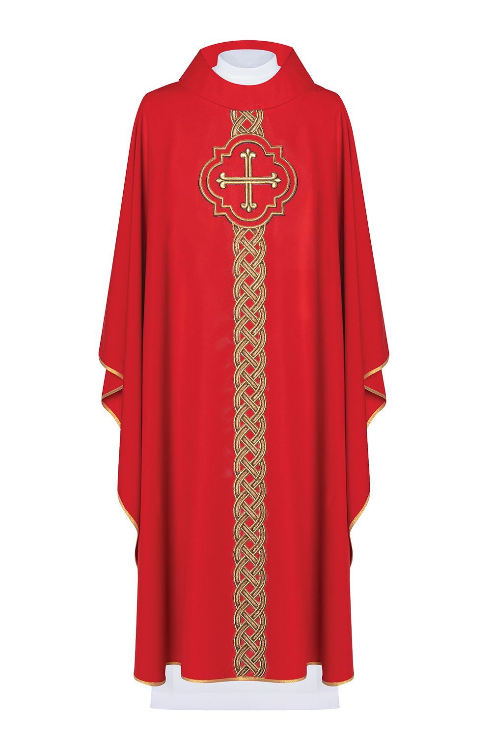 Ornat haftowany Krzyż - czerwony (H170) - Ornaty czerwone - Nowość