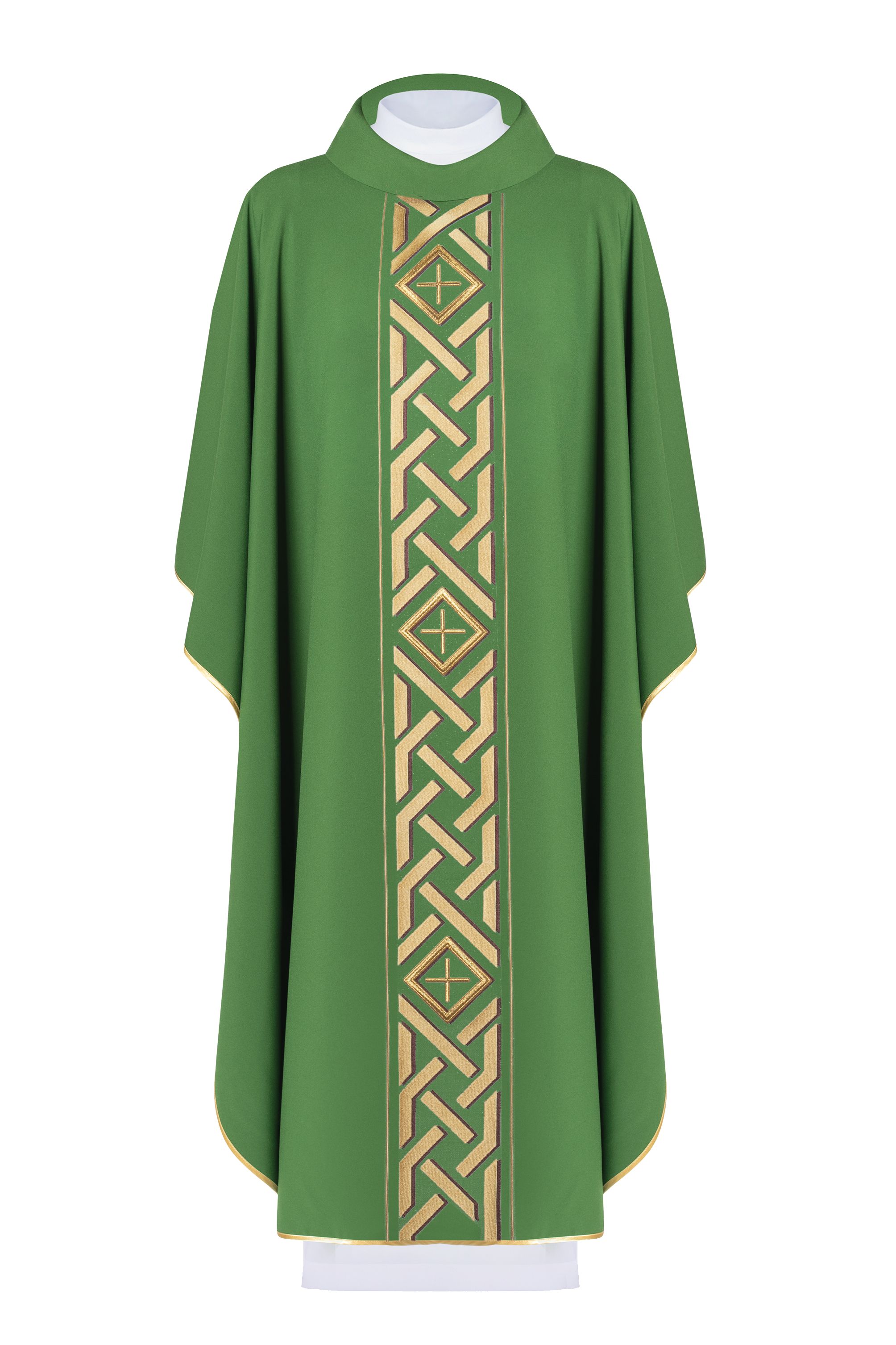 Ornat haftowany Krzyż - zielony (H174) - Ornaty zielone - Nowość