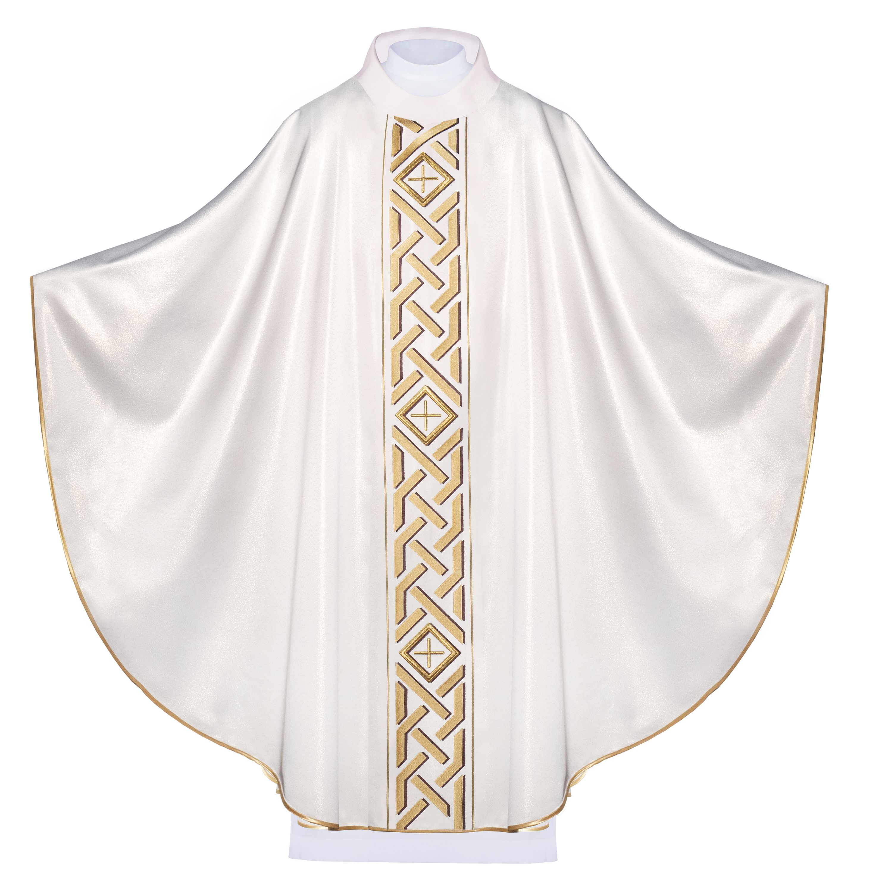 Ornat haftowany Krzyż - ecru (H175) - Ornaty białe/ ecru - Nowość