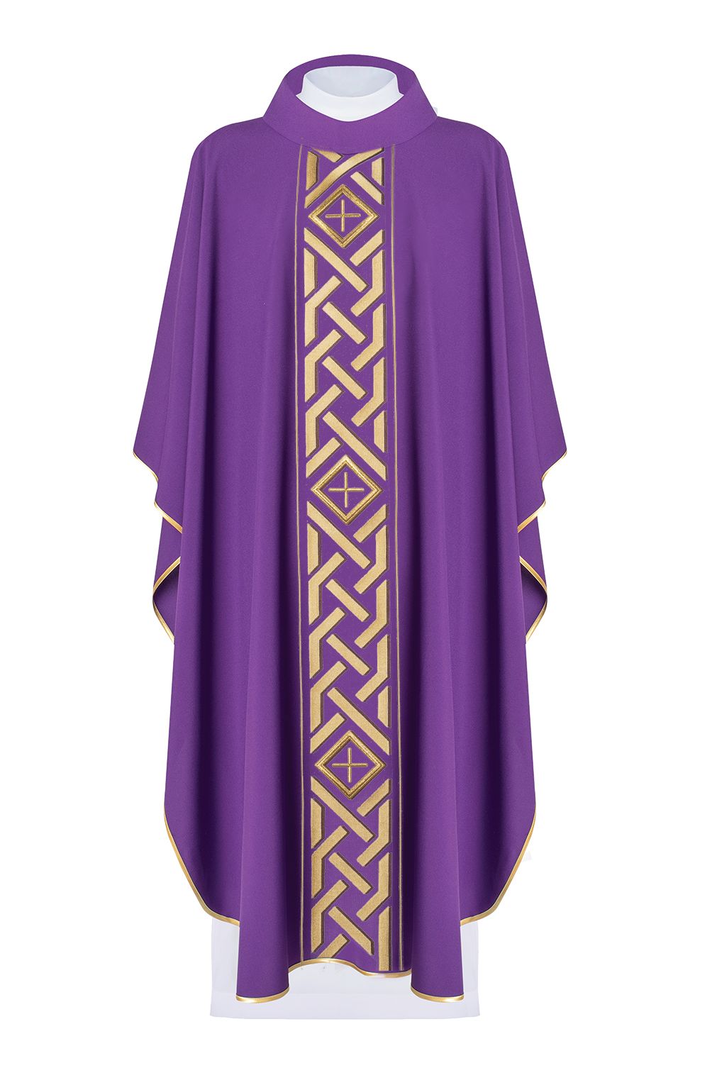 Ornat haftowany Krzyż - fioletowy (H177) - Ornaty fioletowe - Nowość