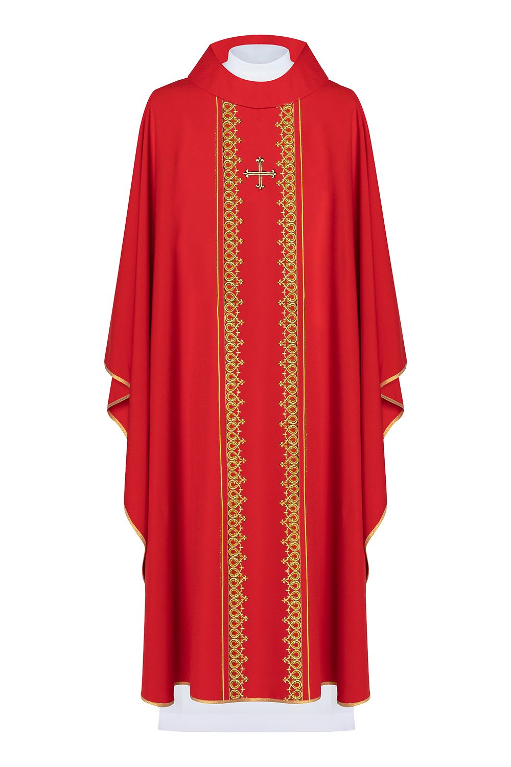 Ornat haftowany Krzyż - czerwony (H179) - Ornaty czerwone - Nowość