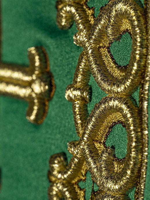 Ornat haftowany Krzyż - zielony (H180) - Ornaty zielone - zdjęcie 3 - Ornat haftowany Krzyż - zielony (H180)