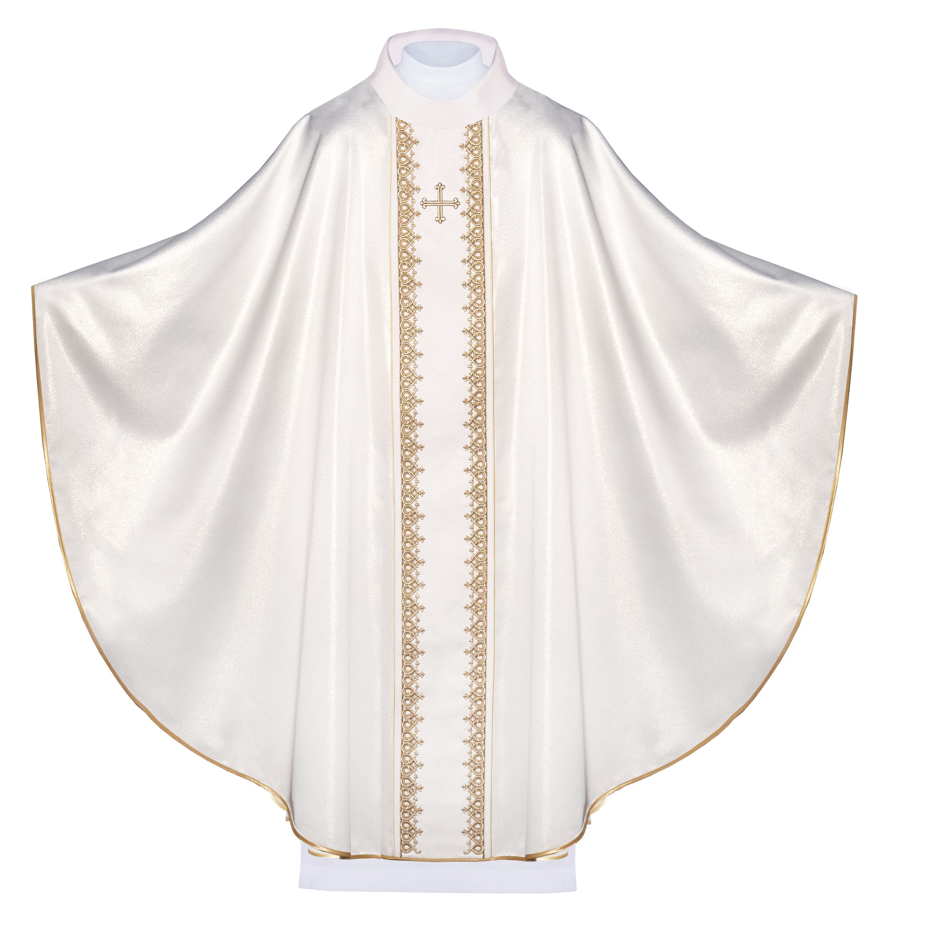 Ornat haftowany Krzyż - ecru (H181) - Ornaty białe/ ecru - Nowość