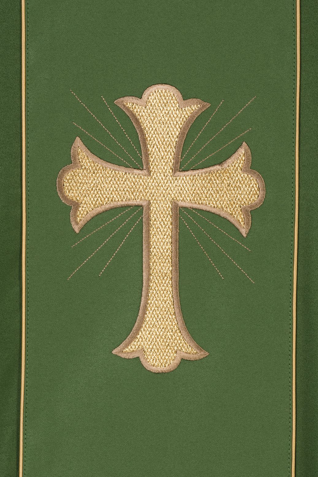 Ornat haftowany krzyż i kłosy - zielony (H183) - Ornaty zielone - zdjęcie 3 - Ornat haftowany krzyż i kłosy - zielony (H183)