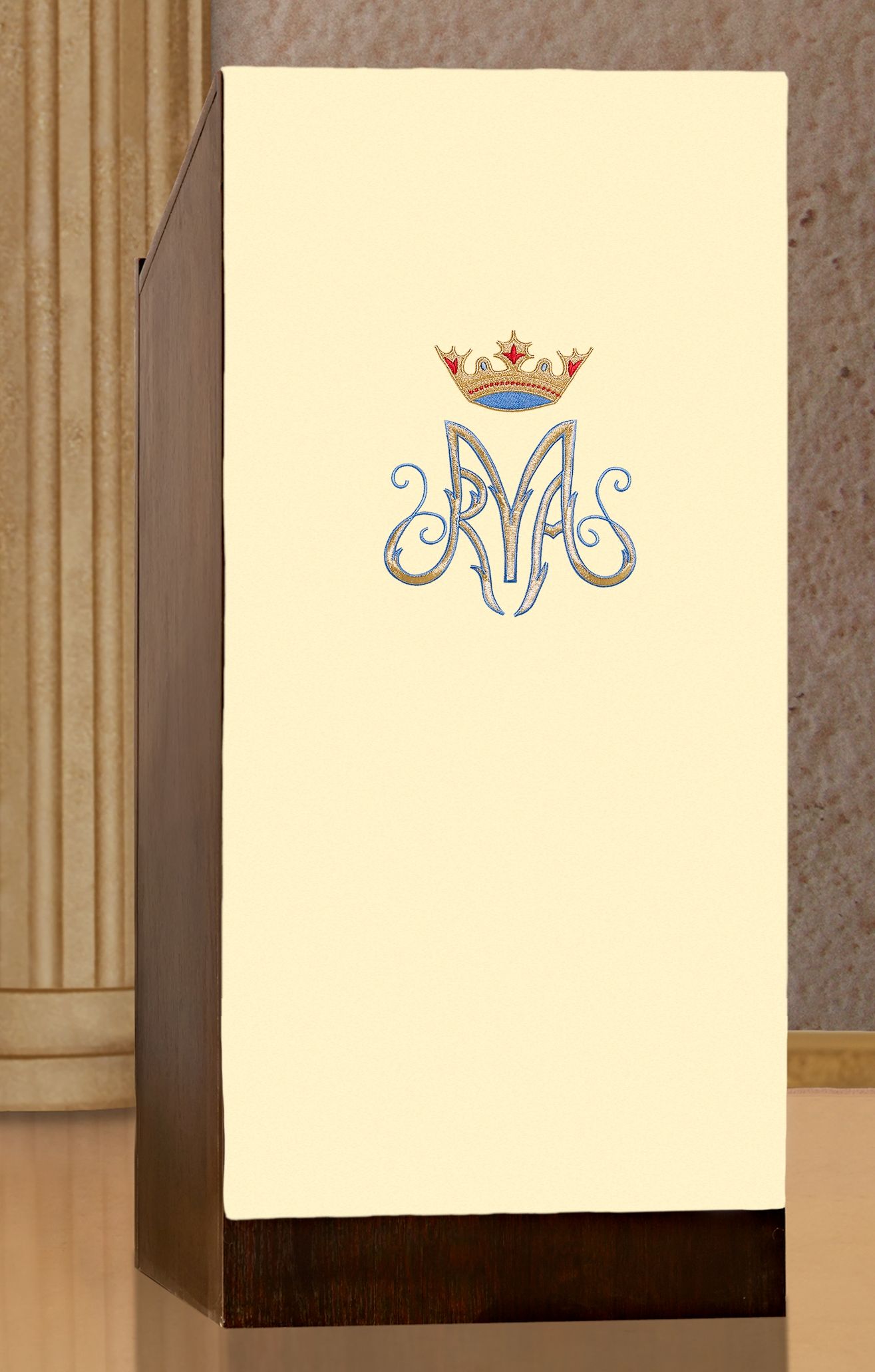 Lektorium/welon haftowany Maryjny na ambonę (H9) - LEKTORIA - zdjęcie 2 - Lektorium/welon haftowany Maryjny na ambonę (H9)