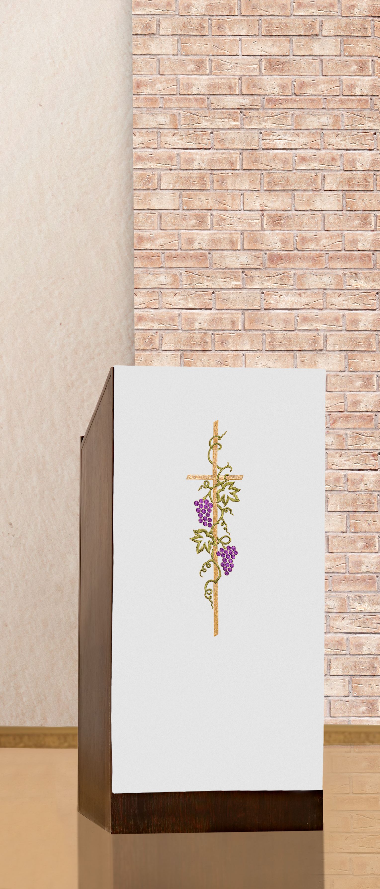 Lektorium/welon haftowany na ambonę Krzyż (H20) - LEKTORIA - zdjęcie 2 - Lektorium/welon haftowany na ambonę Krzyż (H20)