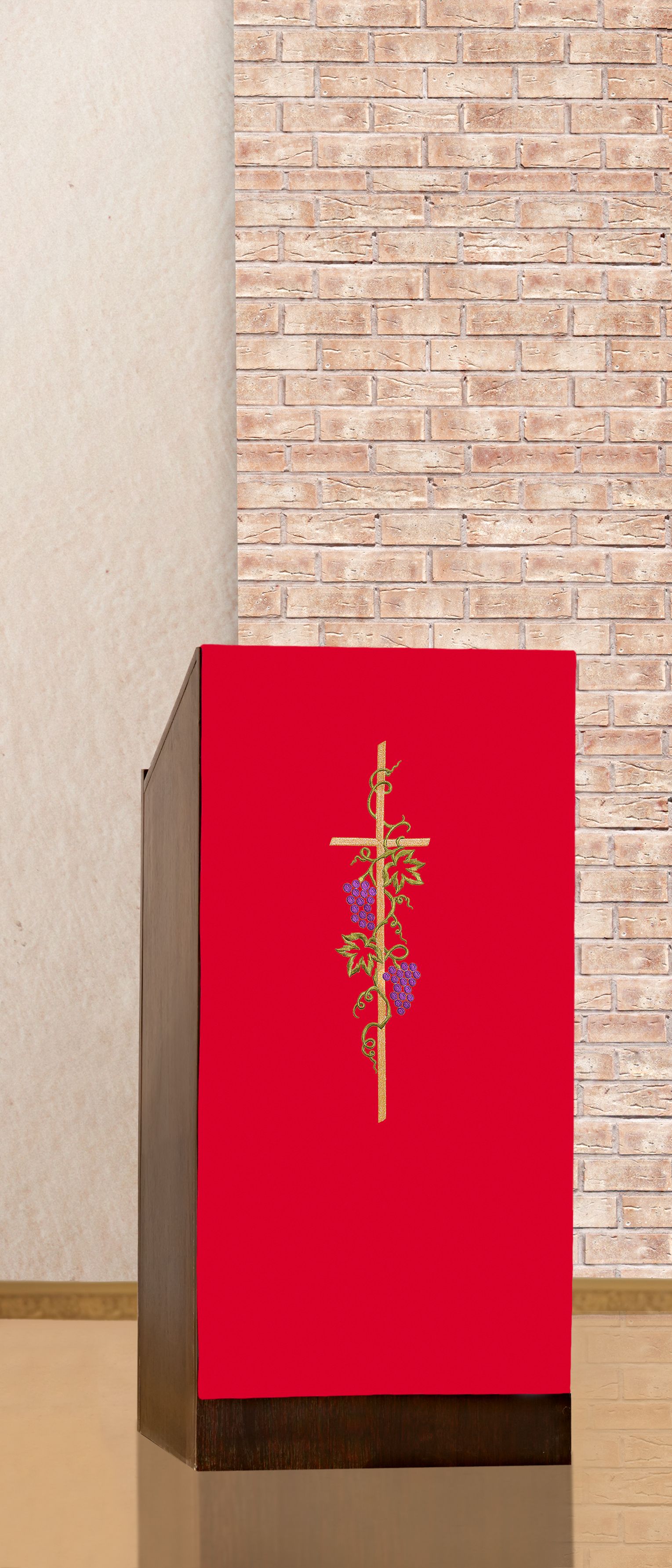 Lektorium/welon haftowany na ambonę Krzyż (H20) - LEKTORIA - zdjęcie 4 - Lektorium/welon haftowany na ambonę Krzyż (H20)