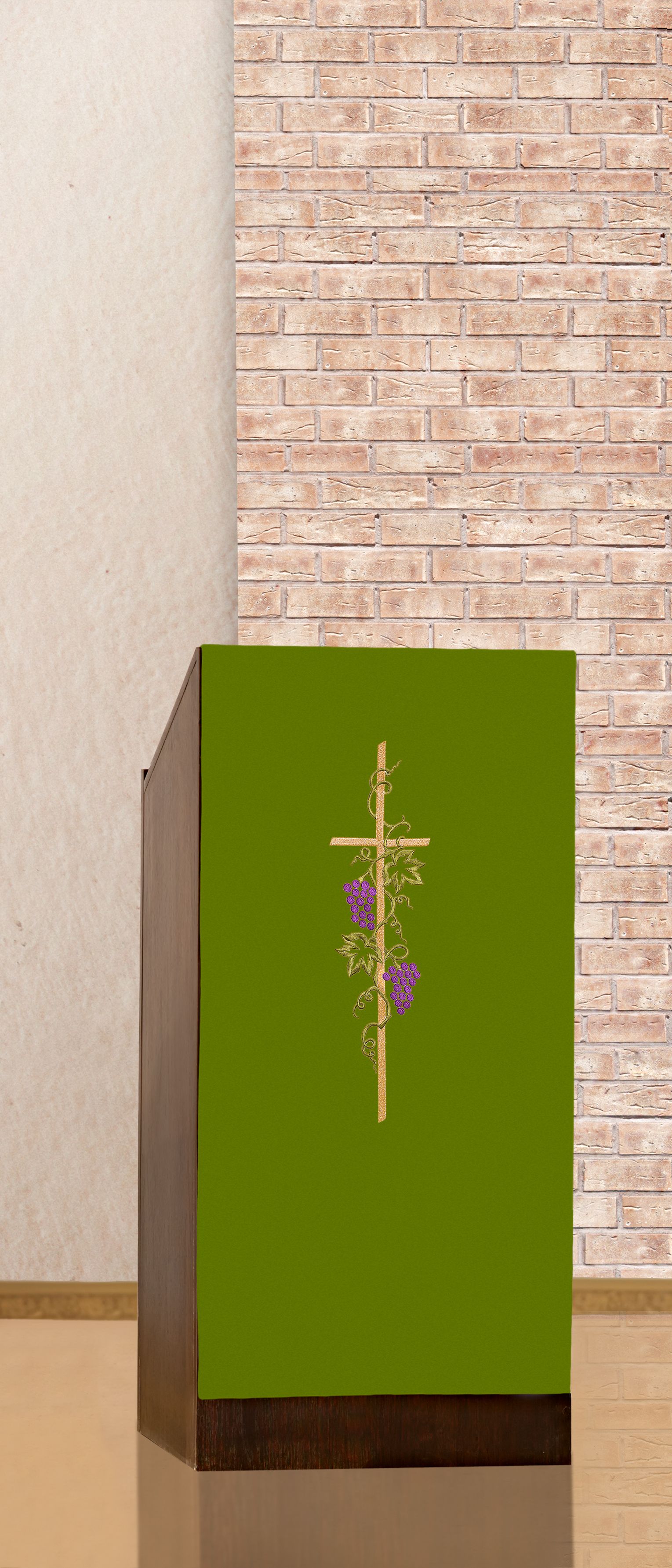 Lektorium/welon haftowany na ambonę Krzyż (H20) - LEKTORIA - zdjęcie 5 - Lektorium/welon haftowany na ambonę Krzyż (H20)