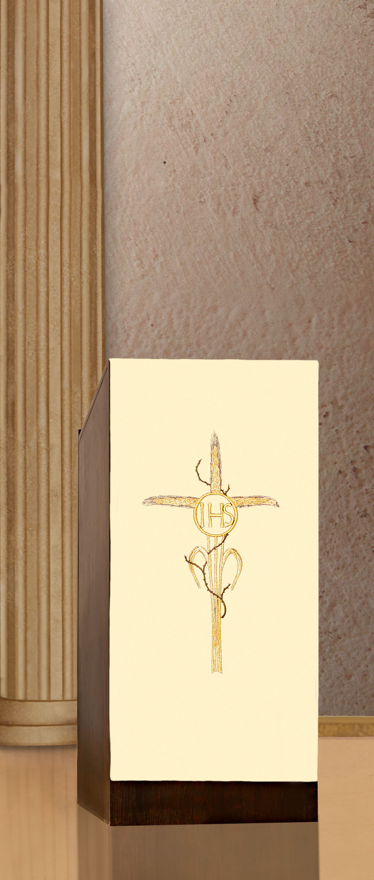 Lektorium/welon haftowany na ambonę IHS (H26) - LEKTORIA - zdjęcie 2 - Lektorium/welon haftowany na ambonę IHS (H26)