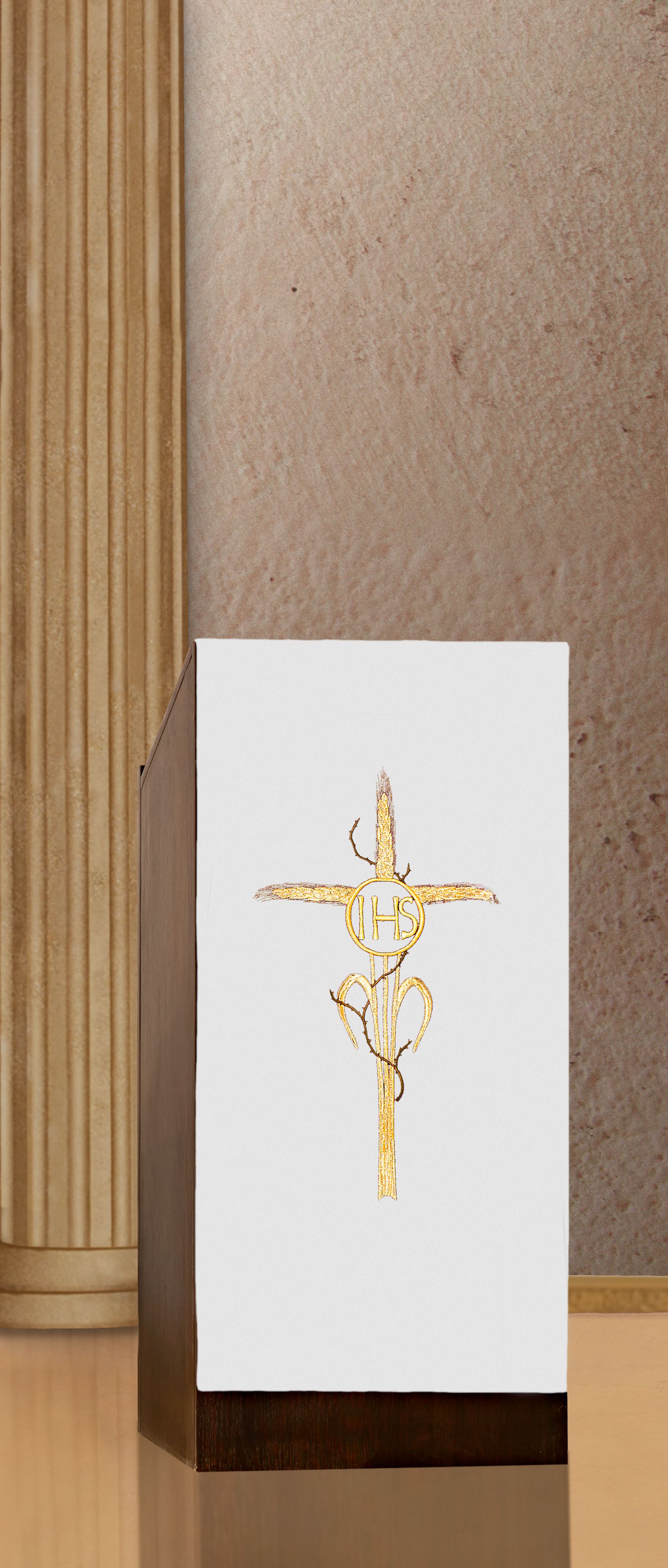 Lektorium/welon haftowany na ambonę IHS (H26) - LEKTORIA - zdjęcie 3 - Lektorium/welon haftowany na ambonę IHS (H26)