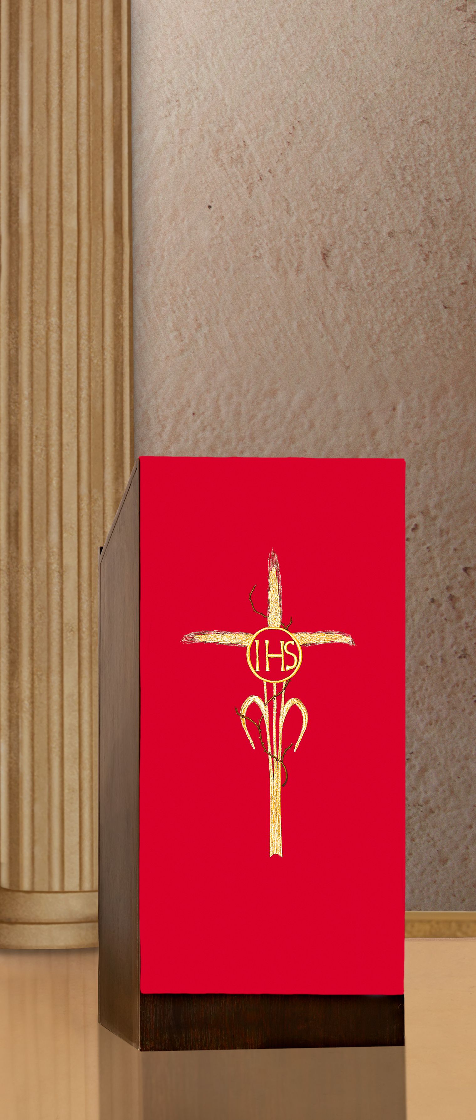 Lektorium/welon haftowany na ambonę IHS (H26) - LEKTORIA - zdjęcie 4 - Lektorium/welon haftowany na ambonę IHS (H26)