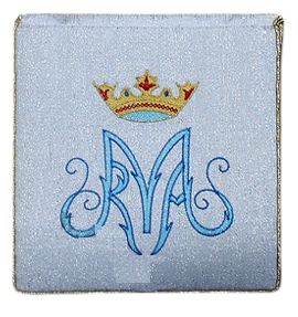 Bursa do chorych haftowana, wzór maryjny (36) - BURSY, ZESTAWY DO CHORYCH - Nowość