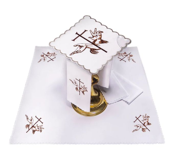 Bielizna kielichowa haftowana dłonie (23H) - bawełna poliester - Nowość