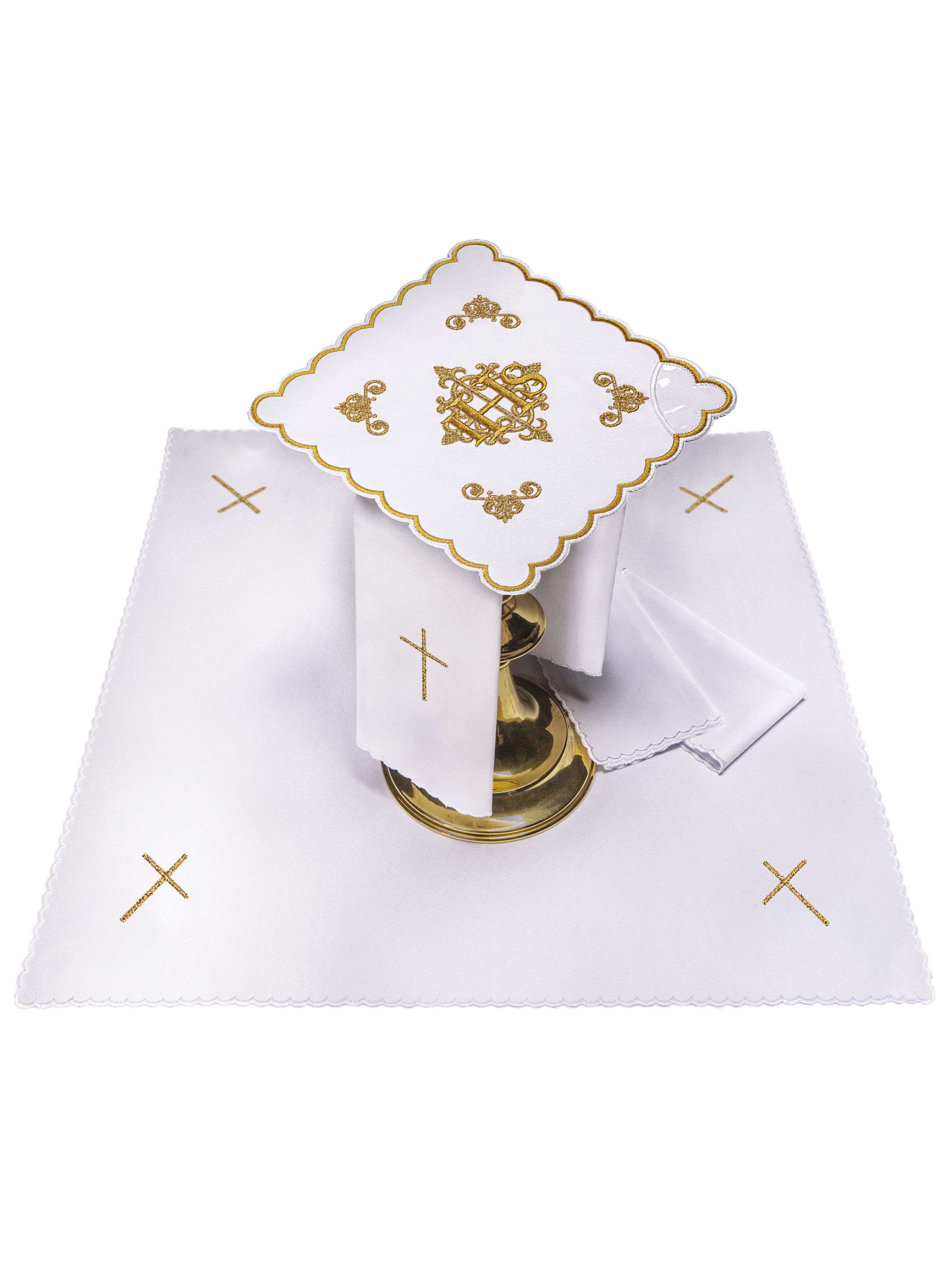 Bielizna kielichowa haftowana IHS (47H) - bawełna poliester - Nowość