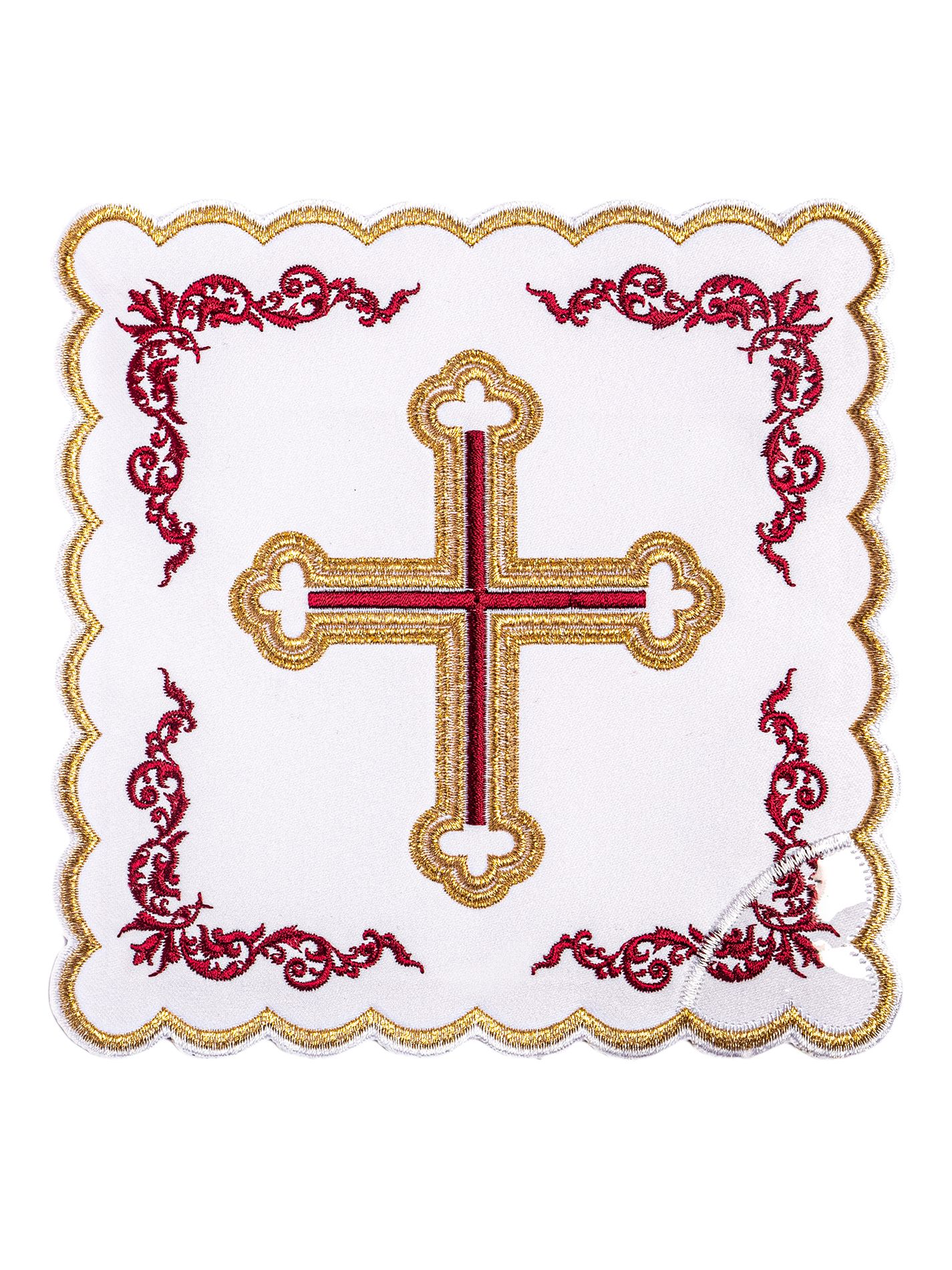 Bielizna kielichowa haftowana krzyż (55H) - bawełna poliester - zdjęcie 2 - Bielizna kielichowa haftowana krzyż (55H)