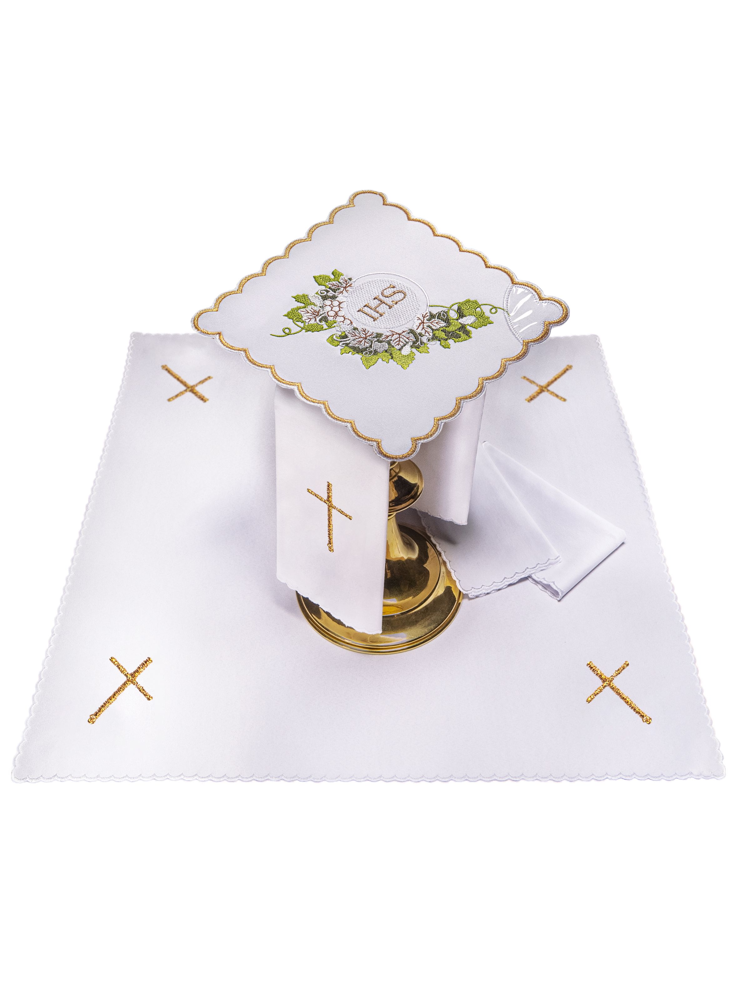 Bielizna kielichowa haftowana IHS (72H) - bawełna poliester - Nowość