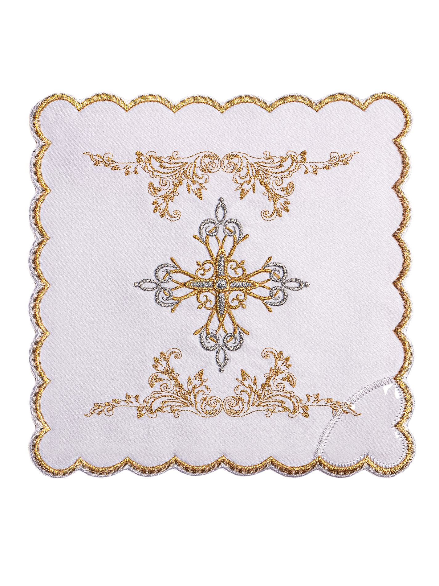 Bielizna kielichowa haftowana krzyż (73H) - bawełna poliester - zdjęcie 2 - Bielizna kielichowa haftowana krzyż (73H)