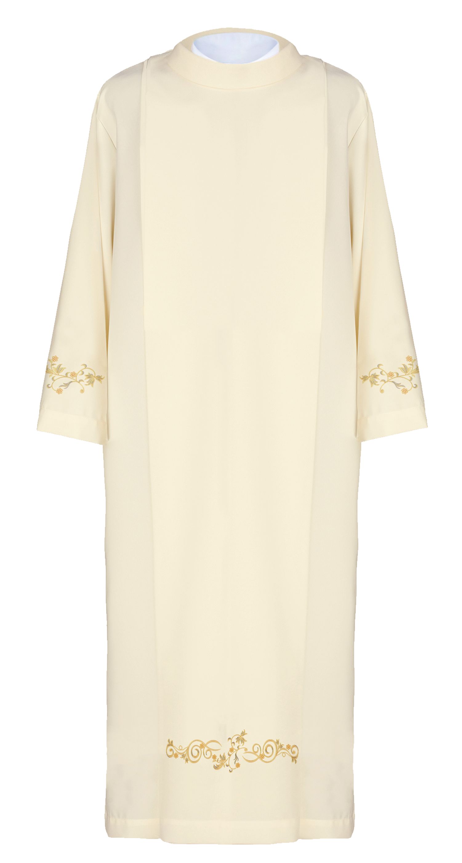 Alba kapłańska z golfem + ozdobny haft (1H) - KOMŻE I ALBY  KAPŁAŃSKIE - zdjęcie 3 - Alba kapłańska z golfem + ozdobny haft (1H)