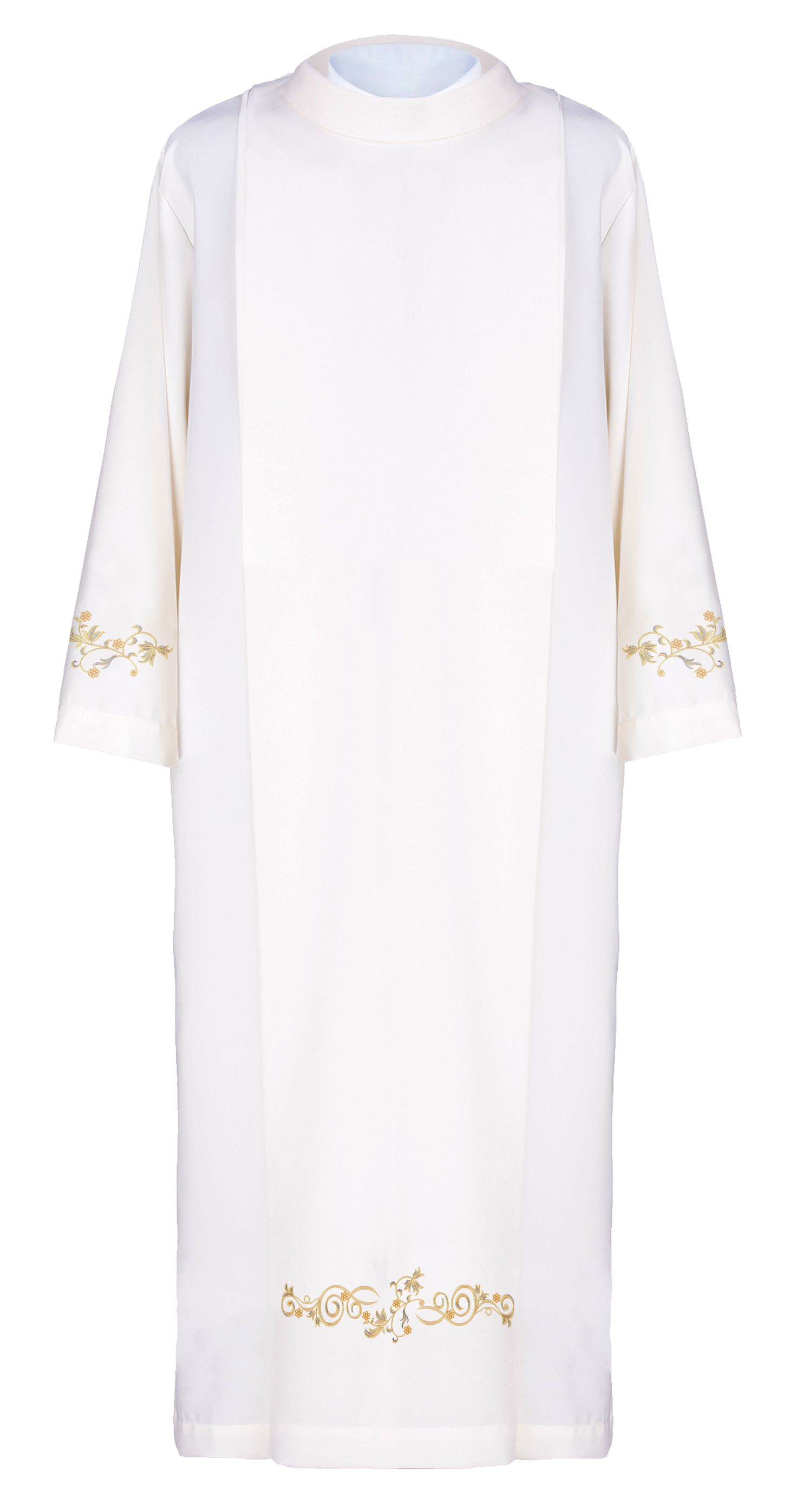 Alba kapłańska z golfem + ozdobny haft (1H) - KOMŻE I ALBY  KAPŁAŃSKIE - Nowość
