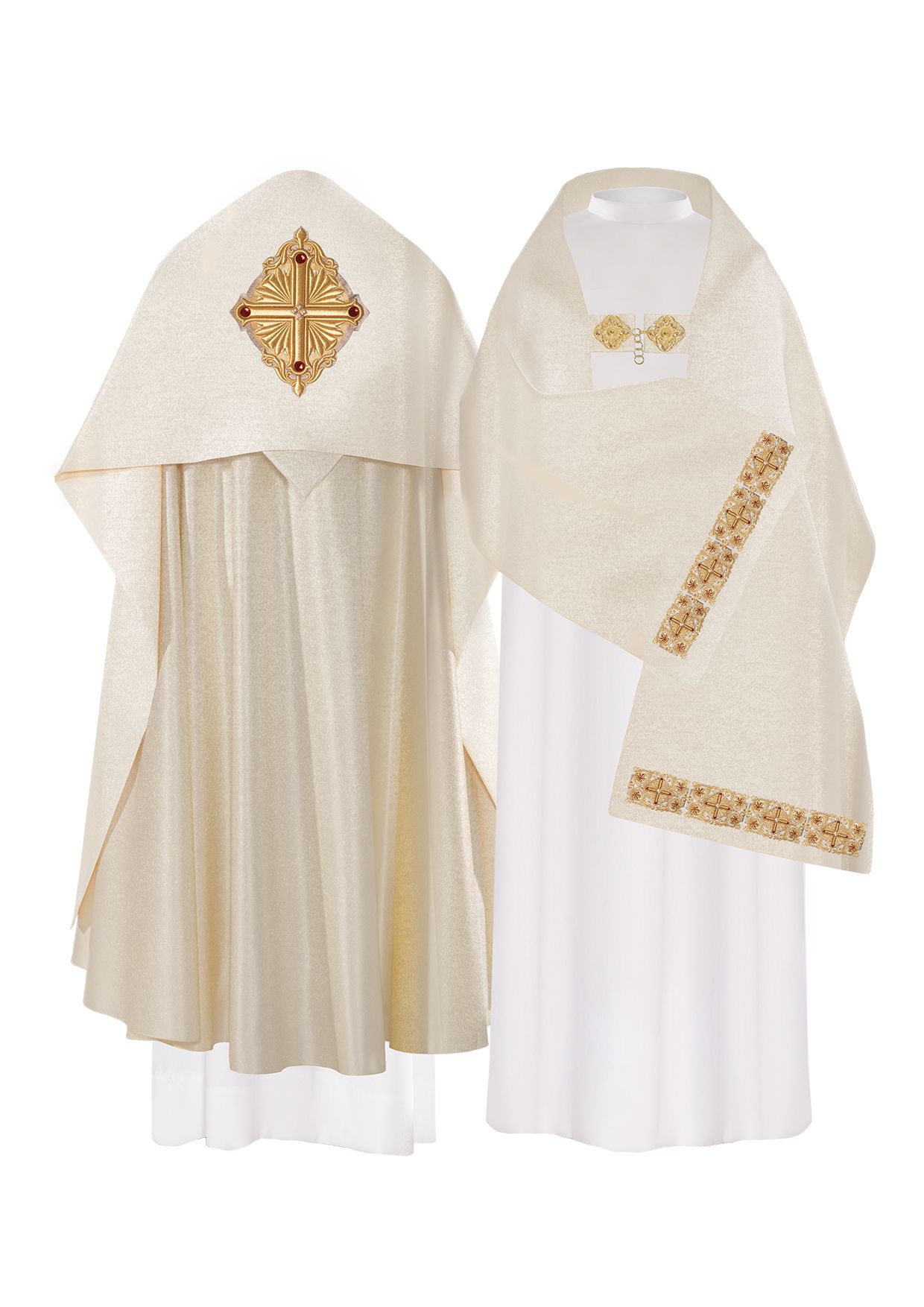 Welon haftowany krzyż - złoty (H2) - WELONY - Nowość