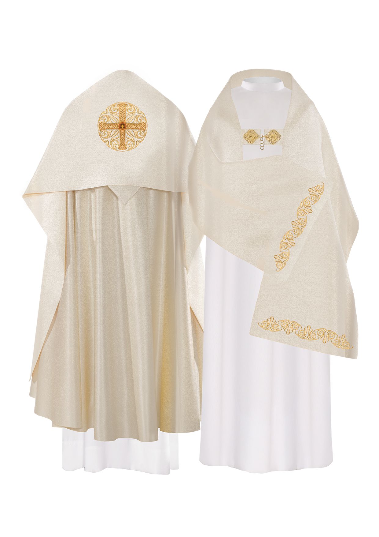 Welon haftowany krzyż - złoty (H3) - WELONY - Nowość