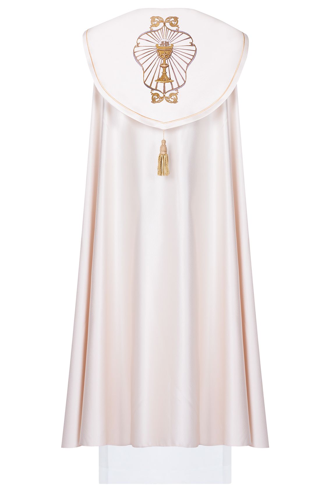 Kapa haftowana, IHS + kielich - ecru (10H) - KAPY LITURGICZNE - zdjęcie 2 - Kapa haftowana, IHS + kielich - ecru (10H)