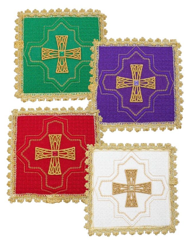 Zestaw 4 palek z ozdobnym krzyżykiem - (1H) - kolor zielony - Nowość