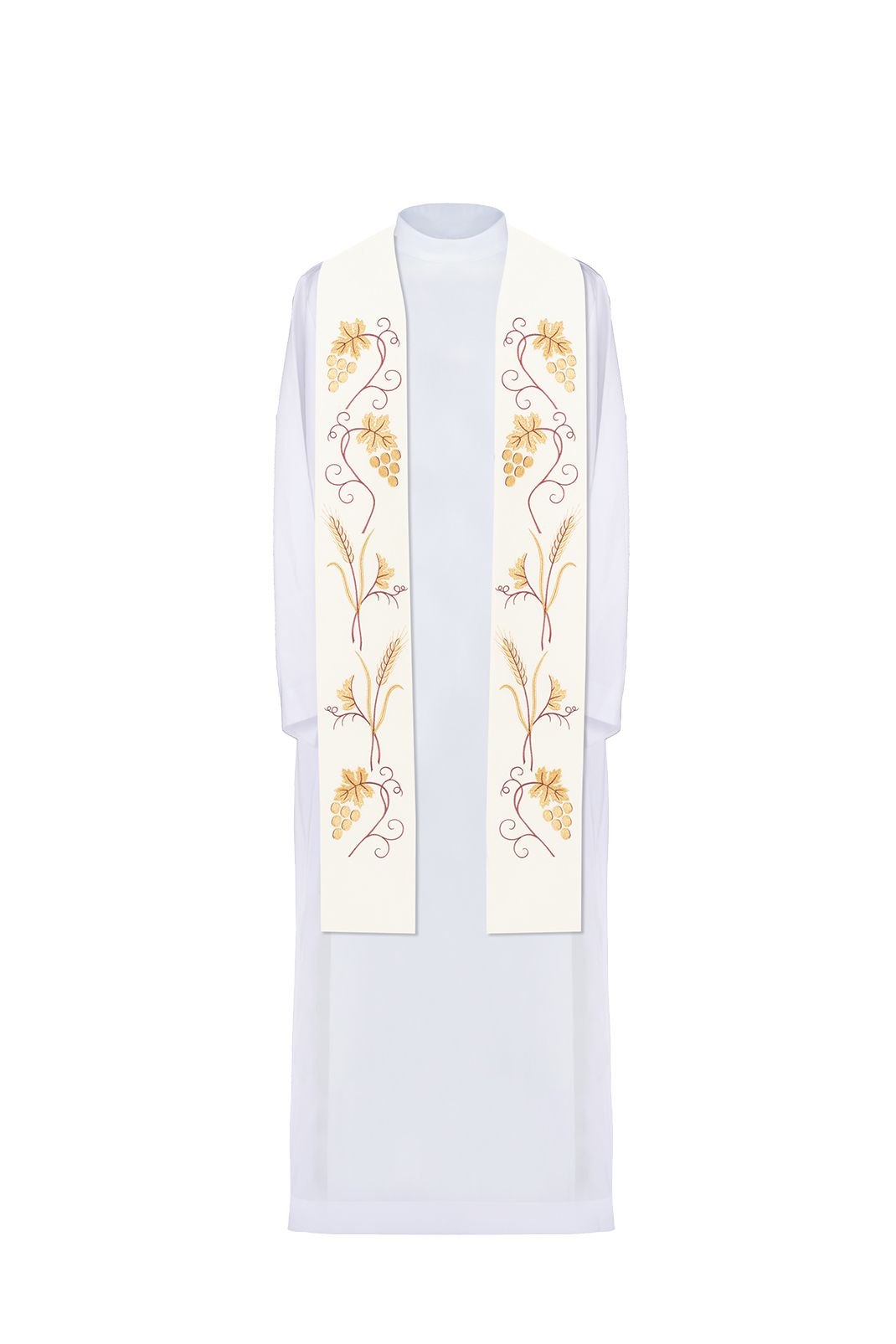 Stuła kapłańska haftowana ecru (6H) - EUCHARYSTYCZNE - Nowość