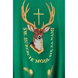 Ornat haftowany zielony Święty Hubert - SZATY LITURGICZNE - zdjęcie 2 - Ornat haftowany zielony Święty Hubert