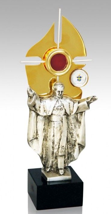 Relikwiarz Papież Jan Paweł II - odlew, patynowane srebro (18S) - RELIKWIARZE - Nowość