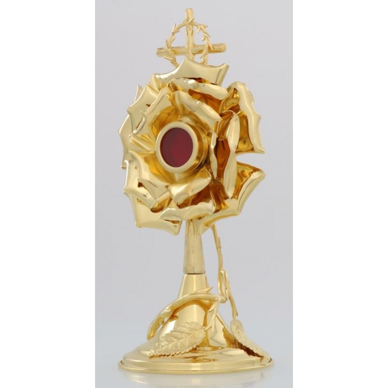 Relikwiarz mosiężny, złocony 29 cm (25S) - RELIKWIARZE - Relikwiarz mosiężny, złocony 30 cm (25S)