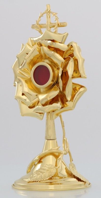 Relikwiarz mosiężny, złocony 29 cm (25S) - RELIKWIARZE - Nowość