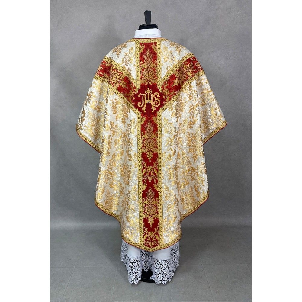 Ornat semi-gotycki bogato zdobiony - tkanina brokatowa (1K) - Ornaty Semi Gotyckie - zdjęcie 3 - Ornat semi-gotycki bogato zdobiony - tkanina brokatowa (1K)