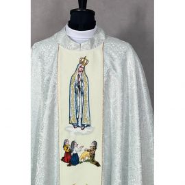 Ornat Maryjny MB Fatimska - tkanina brokat (1K) - Ornaty Maryjne - zdjęcie 2 - Ornat Maryjny MB Fatimska - tkanina brokat (1K)