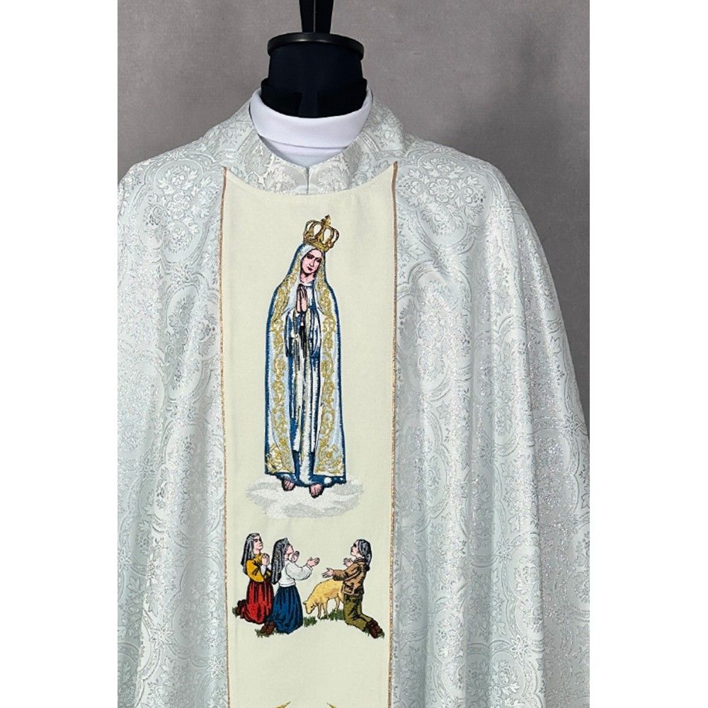 Ornat Maryjny MB Fatimska - tkanina brokat (1K) - Ornaty Maryjne - zdjęcie 2 - Ornat Maryjny MB Fatimska - tkanina brokat (1K)