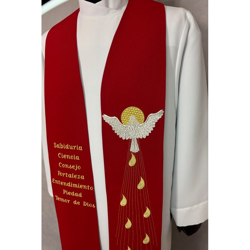 Stuła haftowana na bierzmowanie - napis w każdym języku (1K) - EUCHARYSTYCZNE - zdjęcie 2 - Stuła haftowana na bierzmowanie - napis w każdym języku (1K)