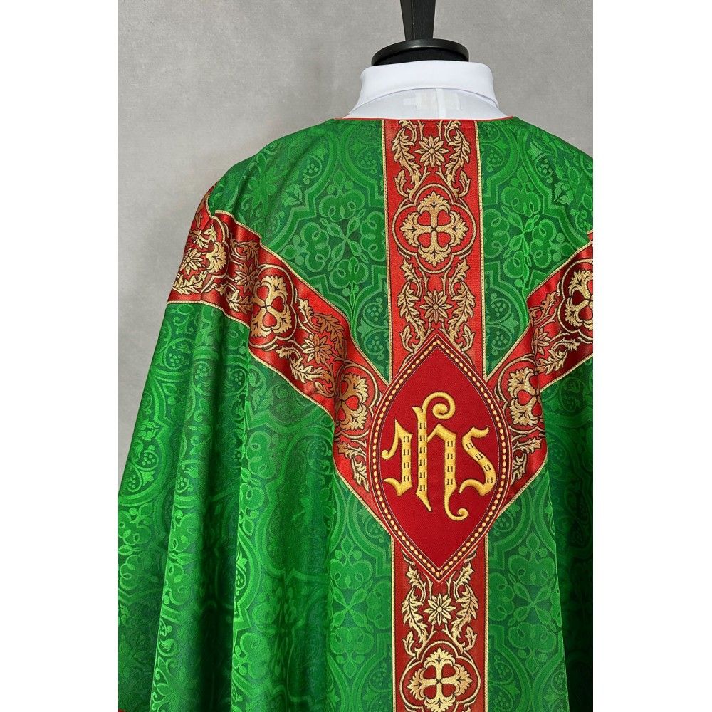 Ornat semi-gotycki zielony ze stułą kapłańską (4K) - Ornaty Semi Gotyckie - zdjęcie 2 - Ornat semi-gotycki zielony ze stułą kapłańską (4K)