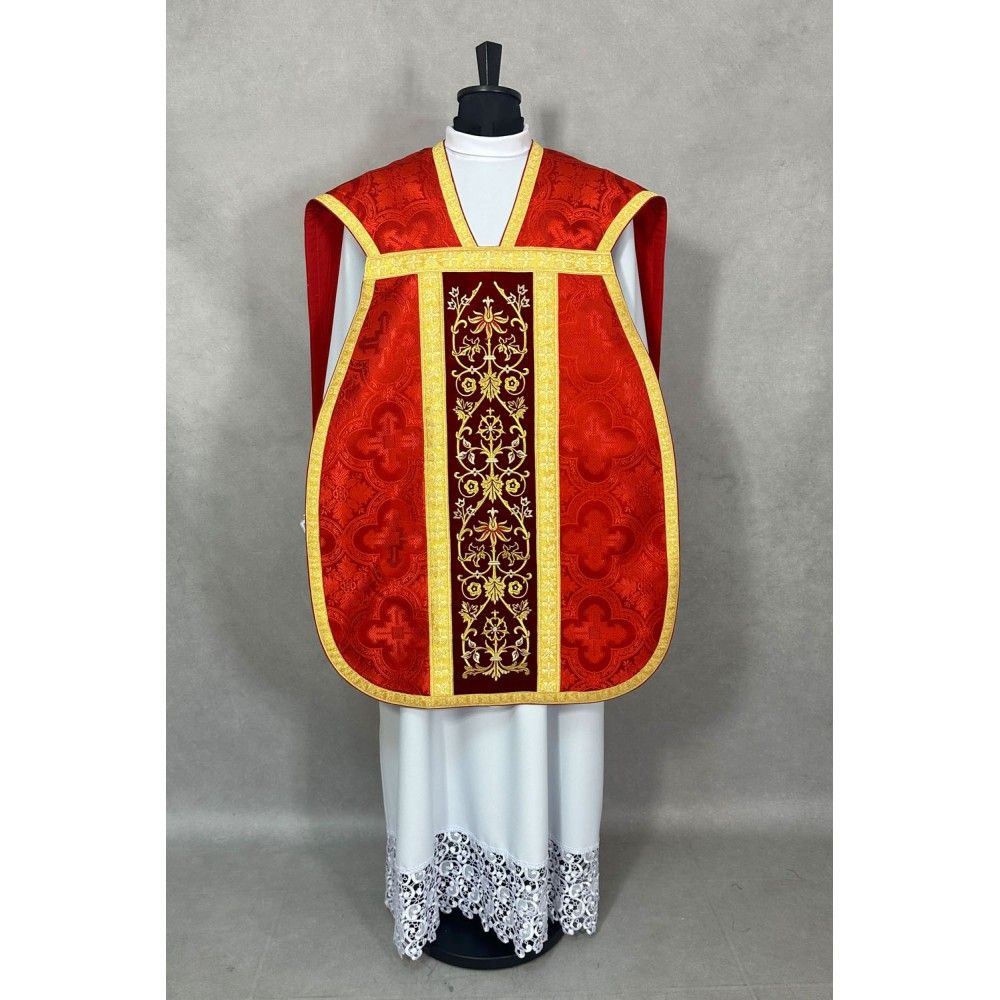 Ornat rzymski czerwony - manipularz, bursa, welon, stuła (4K) - Ornaty rzymskie - zdjęcie 2 - Ornat rzymski czerwony - manipularz, bursa, welon, stuła (4K)