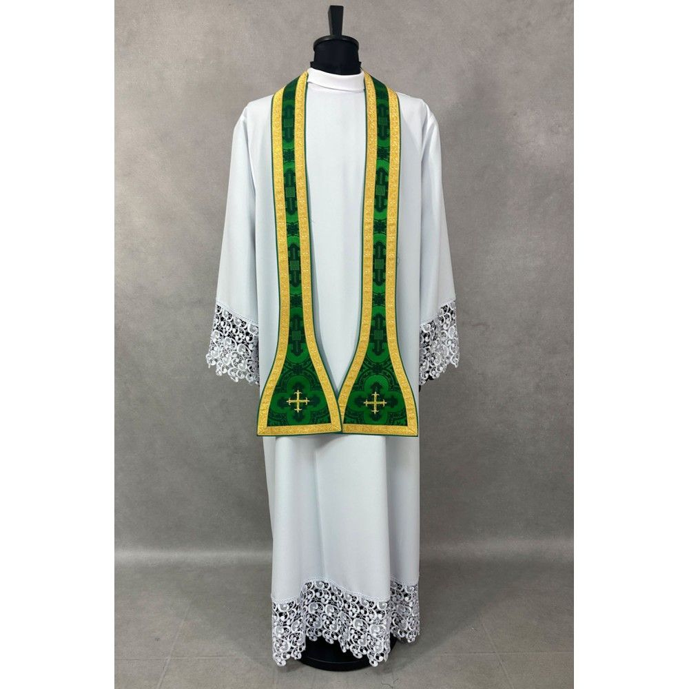 Ornat rzymski zielony - manipularz, bursa, welon, stuła (6K) - Ornaty rzymskie - zdjęcie 4 - Ornat rzymski zielony - manipularz, bursa, welon, stuła (6K)