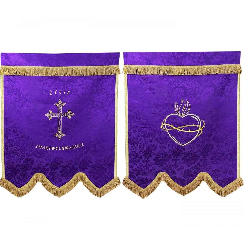 Chorągiew pogrzebowa dwustronna (2) - CHORĄGWIE, SZTANDARY - Nowość