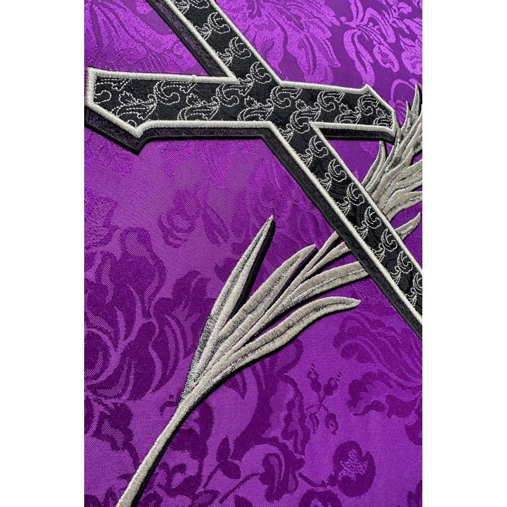 Chorągiew pogrzebowa Alfa i Omega, Krzyż- haftowana - CHORĄGWIE, SZTANDARY - zdjęcie 3 - Chorągiew pogrzebowa Alfa i Omega, Krzyż- haftowana