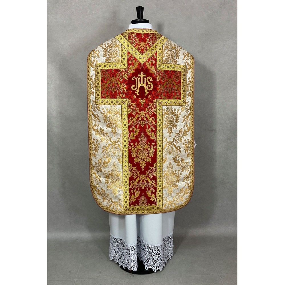 Ornat rzymski, tkanina brokatowa - manipularz, bursa, welon, stuła (7K) - Ornaty rzymskie - zdjęcie 3 - Ornat rzymski, tkanina brokatowa - manipularz, bursa, welon, stuła (7K)