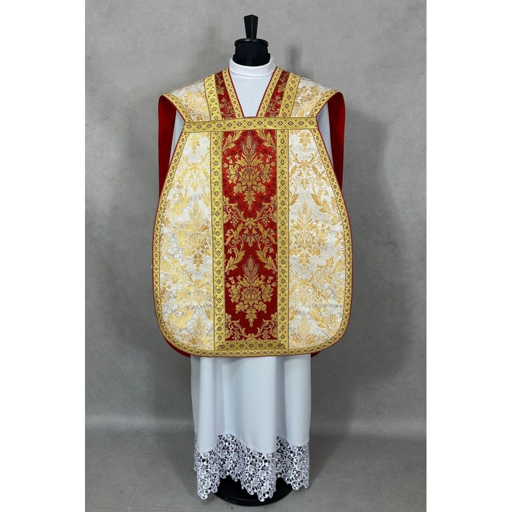 Ornat rzymski, tkanina brokatowa - manipularz, bursa, welon, stuła (7K) - Ornaty rzymskie - zdjęcie 2 - Ornat rzymski, tkanina brokatowa - manipularz, bursa, welon, stuła (7K)